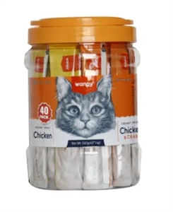Wanpy Cat 40 Pack Creamy Lickable Treat - Chicken 560g